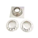 High Quality Square 4 इंच 2 Mm Thin 201 Stainless Steel Engineer Style Shower Toilet Kitchen Floor Drain