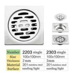 High Quality Square 4 इंच 2 Mm Thin 201 Stainless Steel Engineer Style Shower Toilet Kitchen Floor Drain
