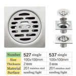 2023 លក់ល្អ និងគុណភាពខ្ពស់ Water Square Shower Floor Drain Stainless Steel Floor Drain
