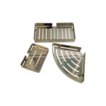 Stainless hlau double-layer xab npum tuav chav dej shelf