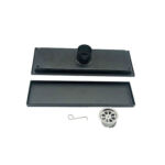 304 Ανοξείδωτο ατσάλι 20-120 Mm Μαύρος ορθογώνιος αόρατος αποχετευτικός σωλήνας δαπέδου με εκτεταμένο σωλήνα και κοινό πυρήνα απόσβεσης οσμής