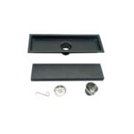 304 Ανοξείδωτο ατσάλι 20-120 Mm Μαύρος ορθογώνιος αόρατος αποχετευτικός σωλήνας δαπέδου με εκτεταμένο σωλήνα και κοινό πυρήνα απόσβεσης οσμής