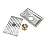 201 Stainless Steel Light Bamboo Pattern Rectangular 10*15cm ရေချိုးခန်း ကြေးနီသံလိုက်အနံ့ ခံနိုင်သော Core Floor Drain