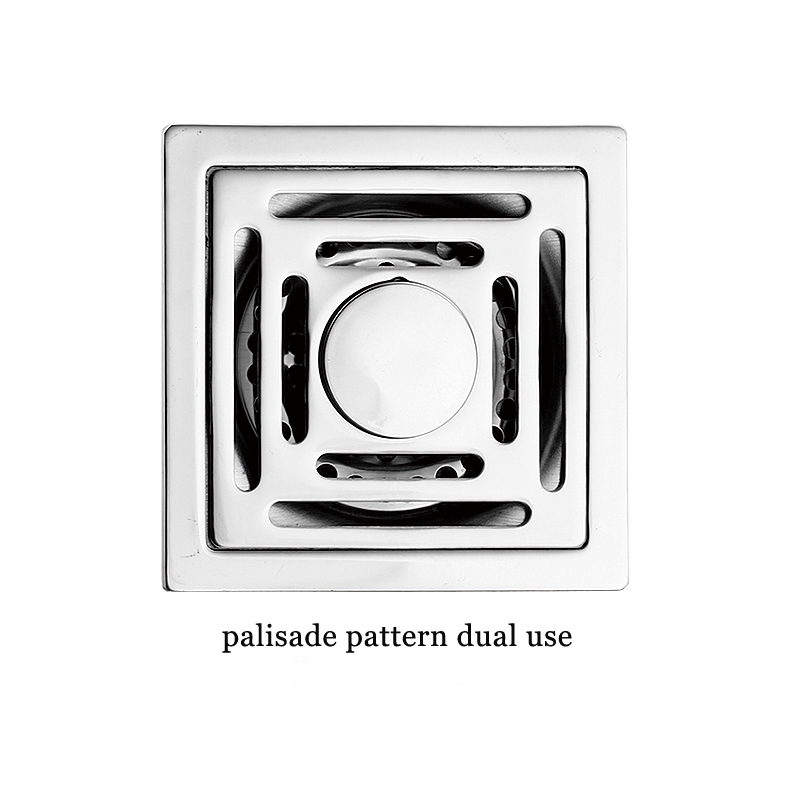 Square 6mm Thick 4 Дюймно 201 Stainless Steel Apple Pattern Bathroom Shower Floor Drain with Copper Odor Proof Self Seal Core