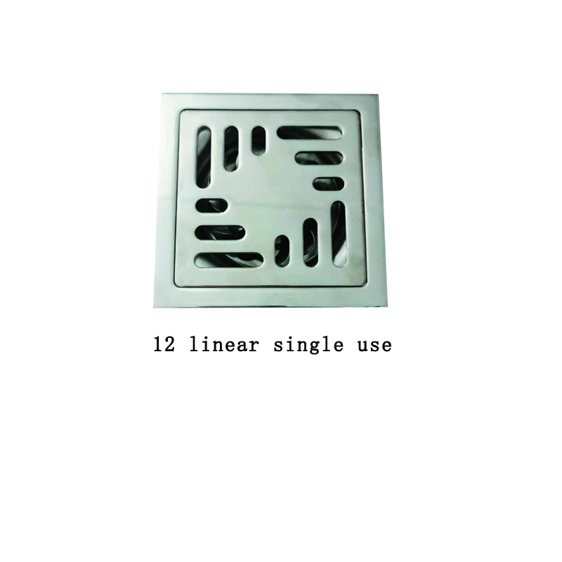 Square 6mm Thick 4 Дюймно 201 Stainless Steel Apple Pattern Bathroom Shower Floor Drain with Copper Odor Proof Self Seal Core