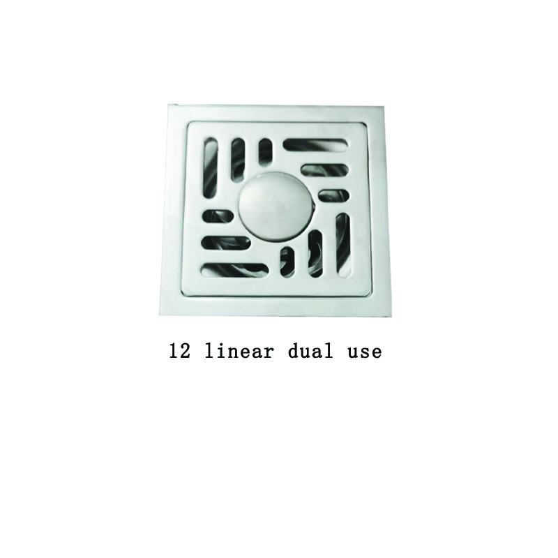 Square 6mm Thick 4 Дюймно 201 Stainless Steel Apple Pattern Bathroom Shower Floor Drain with Copper Odor Proof Self Seal Core