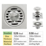 2023 លក់ល្អ និងគុណភាពខ្ពស់ Water Square Shower Floor Drain Stainless Steel Floor Drain
