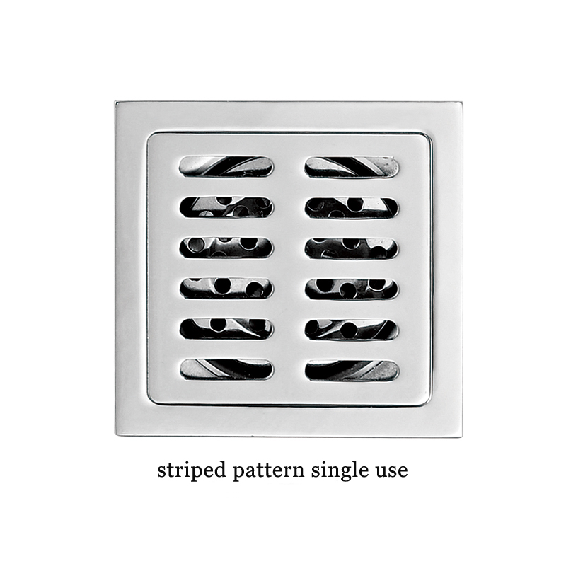 Square 6mm Thick 4 Дюймно 201 Stainless Steel Apple Pattern Bathroom Shower Floor Drain with Copper Odor Proof Self Seal Core