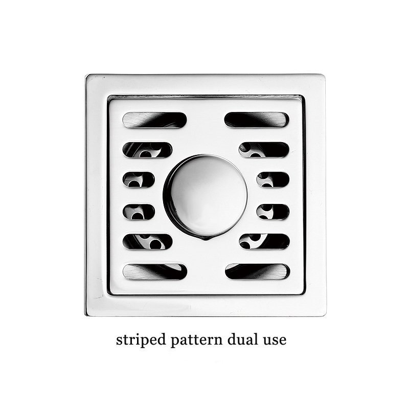 Square 6mm Thick 4 Дюймно 201 Stainless Steel Apple Pattern Bathroom Shower Floor Drain with Copper Odor Proof Self Seal Core