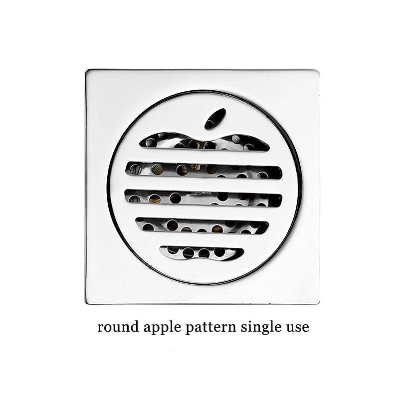 Hot Square 6mm Thick 4 Дюймно 201 Stainless Steel Round Apple Pattern Bathroom Shower Brass Anti Odor Floor Drain with Bayonet —XINZHIJIA/XUNJIA