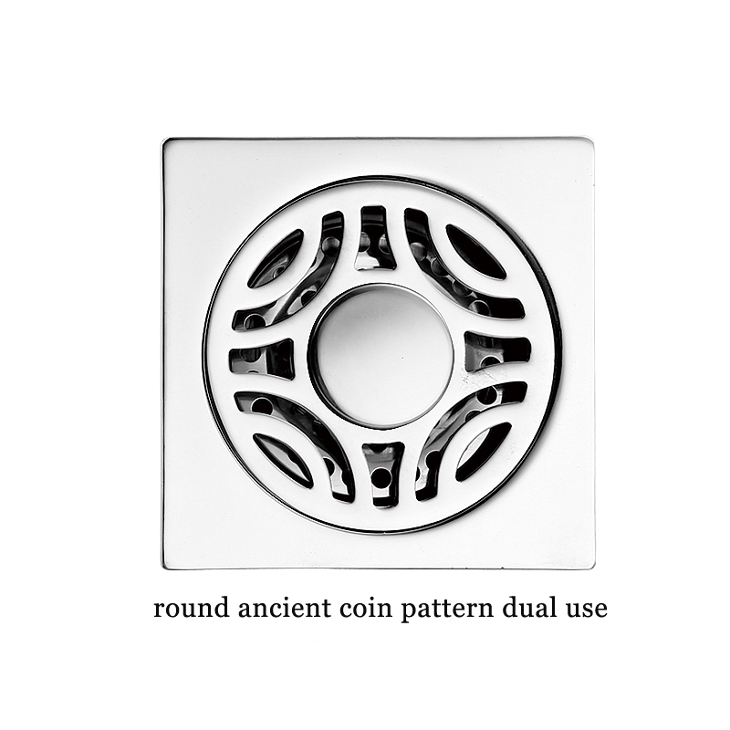 Hot Square 6mm Thick 4 Дюймно 201 Stainless Steel Round Apple Pattern Bathroom Shower Brass Anti Odor Floor Drain with Bayonet —XINZHIJIA/XUNJIA