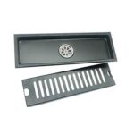 Μαύρος μηχανικός 10*50 Γραμμικός 304 Ανοξείδωτο ορθογώνιο δάπεδο αποχέτευση με κοινό πυρήνα και σωλήνα επέκτασης από οσμές