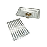 201 Stainless Steel Light Bamboo Pattern Rectangular 10*15cm ရေချိုးခန်း ကြေးနီသံလိုက်အနံ့ ခံနိုင်သော Core Floor Drain