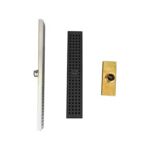 Banheiro de grande deslocamento em aço inoxidável com ralo de piso em grade de furo retangular