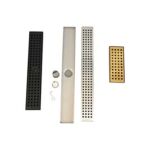 Banheiro de grande deslocamento em aço inoxidável com ralo de piso em grade de furo retangular