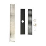 Banheiro de grande deslocamento em aço inoxidável com ralo de piso em grade de furo retangular