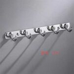 Xunjia/xinzhijia – 2023 គ្រឿងបន្ទប់ទឹកទំនើបទាន់សម័យគុណភាពខ្ពស់ គ្រឿងបន្ទប់ទឹកព្យួរ 5 Hooks Stainless Steel Flat Bar Hooks ថ្នាំកូតស្រទាប់តែមួយ