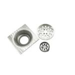 Xunjia/xinzhijia -10*10cm 2mm Thick 304 Stainless Steel Water Drop Like Square Floor Drain with Common Odor Proof Core