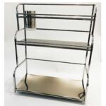 Xunjia/xinzhijia – Fácil de instalar 3 Capas De 30cm 201 Estante vertical del almacenamiento de los palillos de la especia de la cocina del acero inoxidable