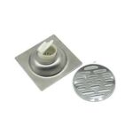 مربع 10*10cm 2mm موٹا 304 پیویسی گند پروف سیل کور کے ساتھ سٹینلیس سٹیل لکیری فلور ڈرین