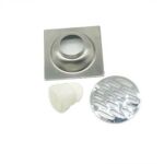 مربع 10*10cm 2mm موٹا 304 پیویسی گند پروف سیل کور کے ساتھ سٹینلیس سٹیل لکیری فلور ڈرین