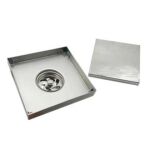 سنزیجیا/سنجیا – Hot Sale Brushed Square 6 انچ 15X15 سینٹی میٹر SUS 304 ٹائل ڈالیں شاور سٹینلیس سٹیل سیلف سیلنگ کور فلور ڈرین