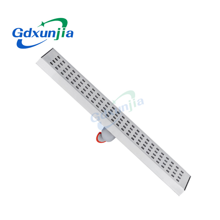 Banheiro de grande deslocamento em aço inoxidável com ralo de piso em grade de furo retangular