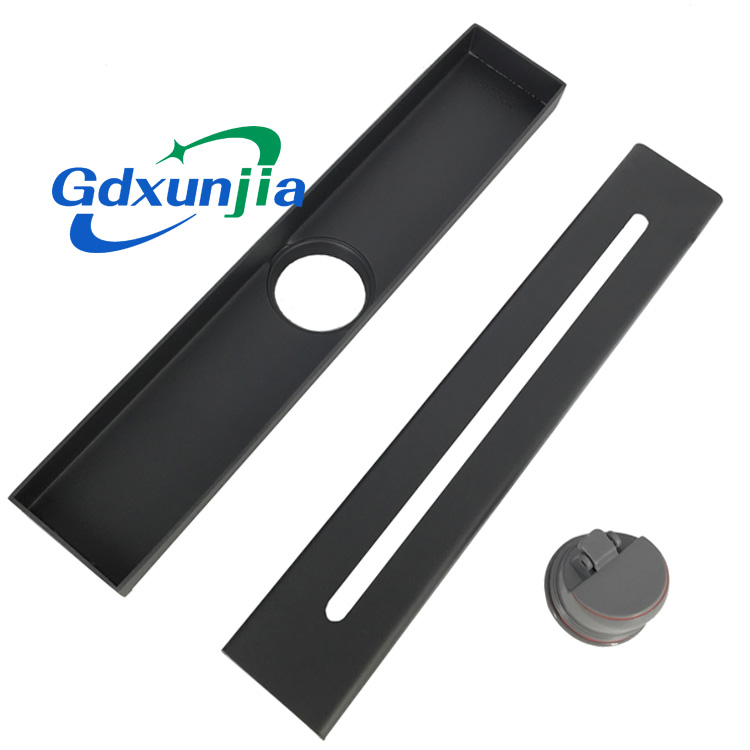 ท่อระบายน้ำพื้นทรงตรงยาว รางน้ำสี่เหลี่ยมขนาดใหญ่ สีเทาปืน