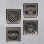 مسدس سميك مضاد للرائحة، تصريف أرضي من الفولاذ المقاوم للصدأ باللون الرمادي