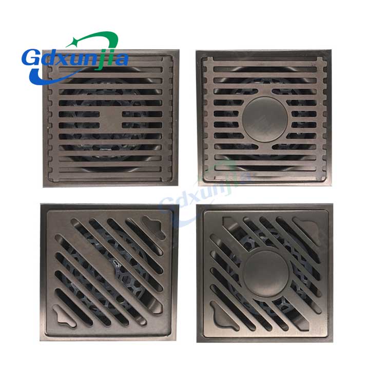 مسدس سميك مضاد للرائحة، تصريف أرضي من الفولاذ المقاوم للصدأ باللون الرمادي