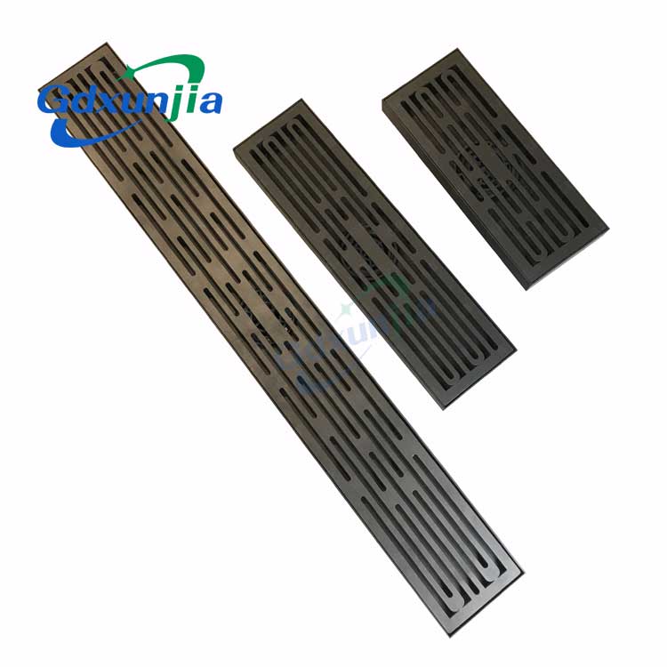 مجاري طويلة الشكل مع تصريف أرضي رمادي من الفولاذ المقاوم للصدأ مقاوم للرائحة